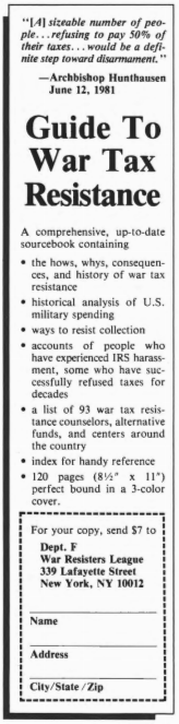 Guide To War Tax Resistance