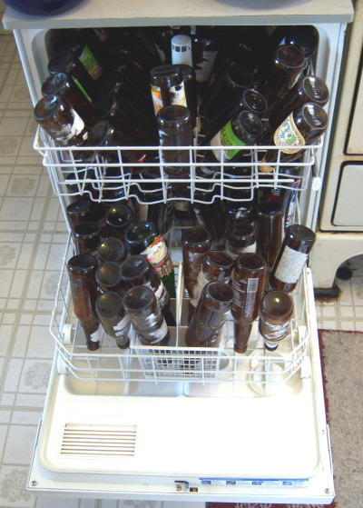 sterilizing bottles in the dishwasher