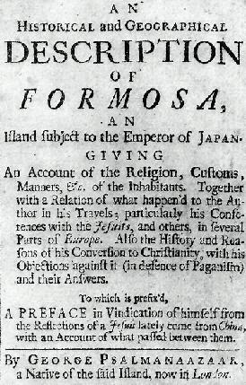 Psalmanazar’s &lsquo;Formosa&rsquo;