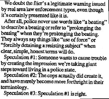 Newspaper article, column two